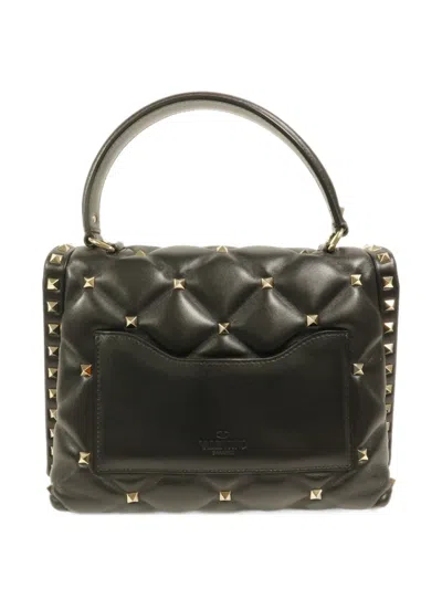 Pre-owned Valentino Garavani Candystud Two-way Handbag In Black