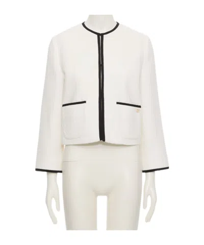 Valentino Canestrello Cotton Tweed Jacket In White