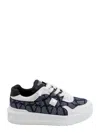 Valentino Garavani One Stud Xl Denim And Leather Sneakers In Melange Denim,white,black