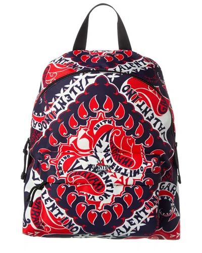 Valentino Garavani Valentino Canvas Backpack In Blue