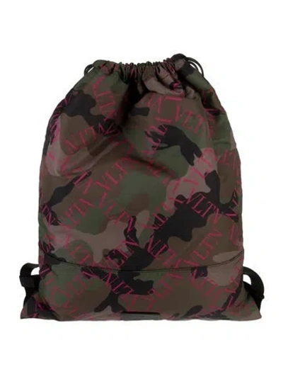 Pre-owned Valentino Garavani Canvas Backpack In Green