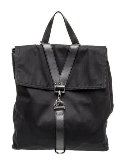 Pre-owned Valentino Garavani Canvas Backpack W/ Tags In Black