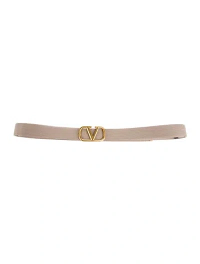 Pre-owned Valentino Garavani Canvas Belt In Neutral