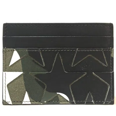 Pre-owned Valentino Garavani Canvas Business Card Case () In Green