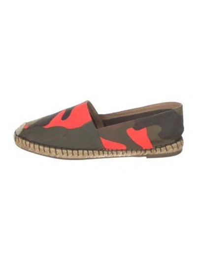Pre-owned Valentino Garavani Canvas Camouflage Print Espadrilles In Multi