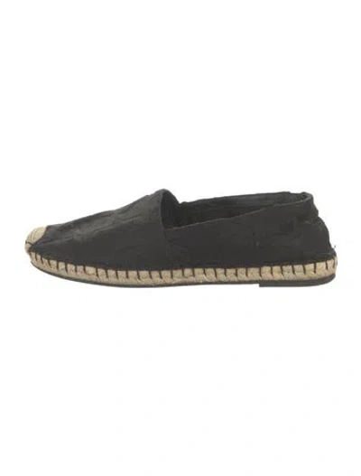 Pre-owned Valentino Garavani Canvas Graphic Print Espadrilles In Black