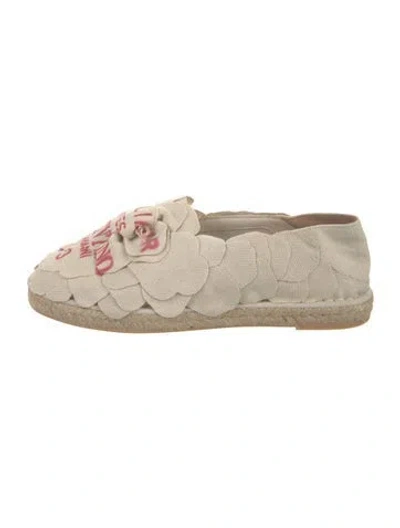 Pre-owned Valentino Garavani Canvas Graphic Print Espadrilles In Neutrals