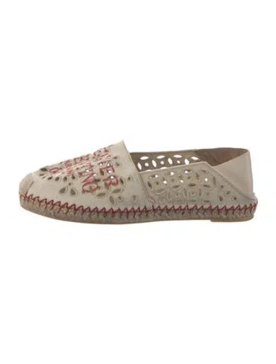 Pre-owned Valentino Garavani Canvas Graphic Print Espadrilles In Neutrals