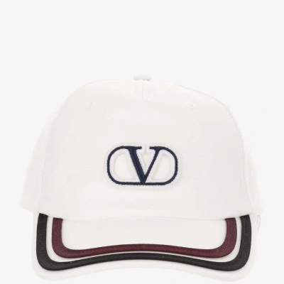 Valentino Garavani Canvas Hat With Signature Vlogo In Red