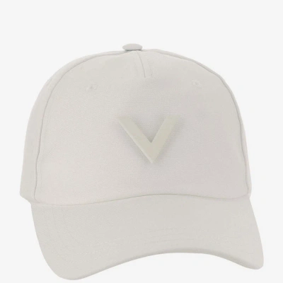 Valentino Garavani Canvas Hat With Vlogo In Ivory