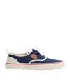 Valentino Garavani Blue Low Top Sneakers With Vlogo Patch On The Side In Cotton Man
