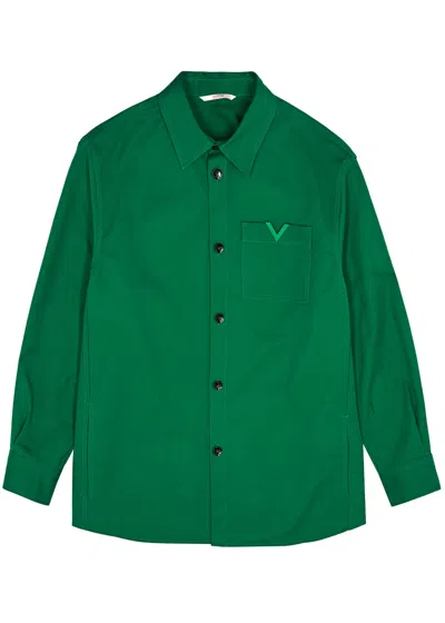 Valentino Vlogo Overshirt In Basil Green