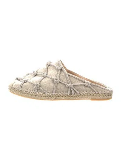 Pre-owned Valentino Garavani Canvas Patterned Espadrilles In Neutrals
