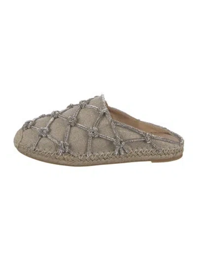 Pre-owned Valentino Garavani Canvas Patterned Espadrilles W/ Tags In Neutrals