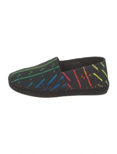 Pre-owned Valentino Garavani Canvas Printed Espadrilles In Black