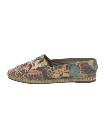 Pre-owned Valentino Garavani Canvas Printed Espadrilles In Black