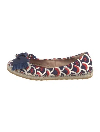 Pre-owned Valentino Garavani Canvas Printed Espadrilles W/ Tags In Blue