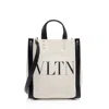 Valentino Brown Canvas Rockstud Vltn Grande Plage N/s Mini Tote (authentic  Pre-loved) In White