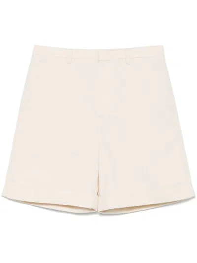 Valentino Canvas Shorts In Neutrals