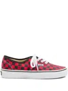 Valentino Garavani And Vans Low-top Trainer In Fabric With Vlogo Checkerboard Print In Red