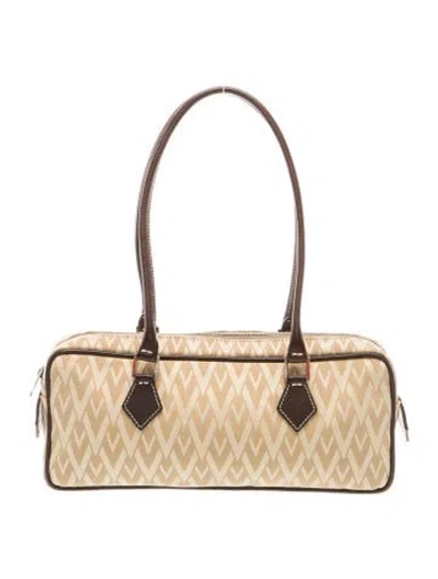 Pre-owned Valentino Garavani Canvas Top Handle Bag Vintage In Neutral