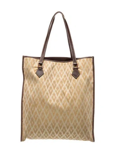 Pre-owned Valentino Garavani Canvas Tote In Neutral