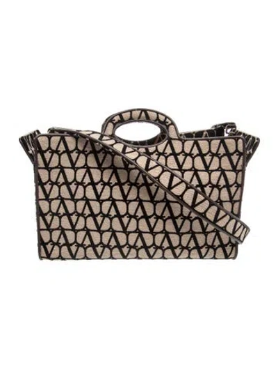 Pre-owned Valentino Garavani Canvas Tote In Neutral