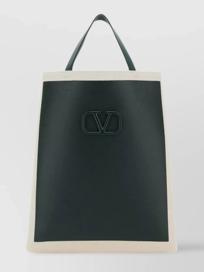 Valentino Garavani Canvas Vlogo Signature Tote Bag In Cream