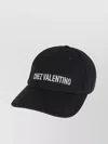 Valentino Garavani Cap With Curved Brim And Ventilation Eyelets In Neroavorio