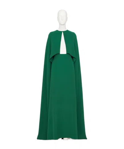 Valentino Cape Style Dress In Green
