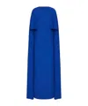 Valentino Cape-style Silk Gown In Blue