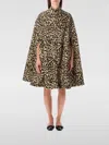 Valentino Garavani Cape In Animalier Cloth In Brown