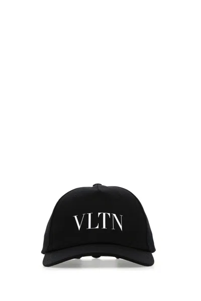 Valentino Garavani Contoured Brim Cap With Adjustable Strap In Black