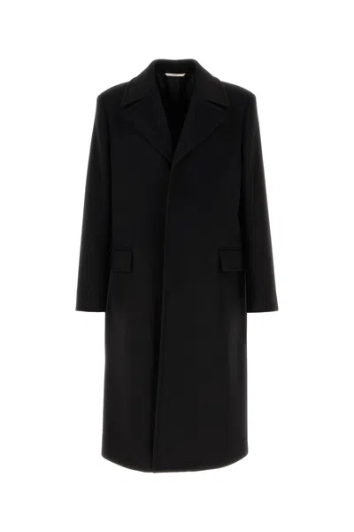 VALENTINO VALENTINO GARAVANI BLACK WOOL BLEND COAT