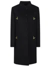 Valentino Cappotto Cn V Metallo Solid Compact Drap In Black