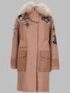 Valentino Embroidered Concealed Zip-front Jacket In Pink