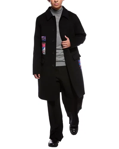 Valentino Cappotto Wool Vaporwave Coat In Black