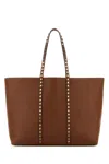 Valentino Women's Caramel Leather Medium Rockstud Shopping Bag
