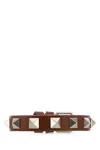 Valentino Garavani Men Caramel Leather Rockstud Bracelet