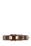 Valentino Garavani Men Caramel Leather Rockstud Bracelet In Deepcaramel