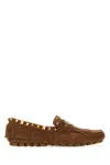 Valentino Brown Split-leather Plaster Caster Loafers In Brown