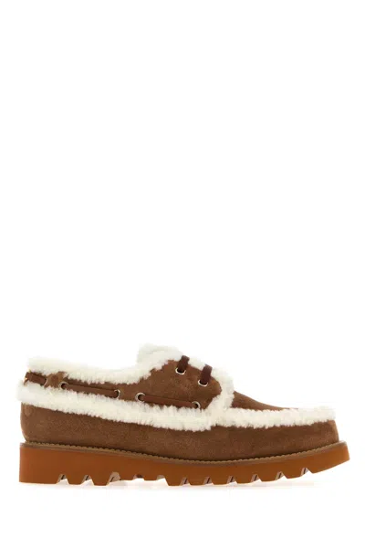 VALENTINO GARAVANI CARAMEL SUEDE LOAFERS