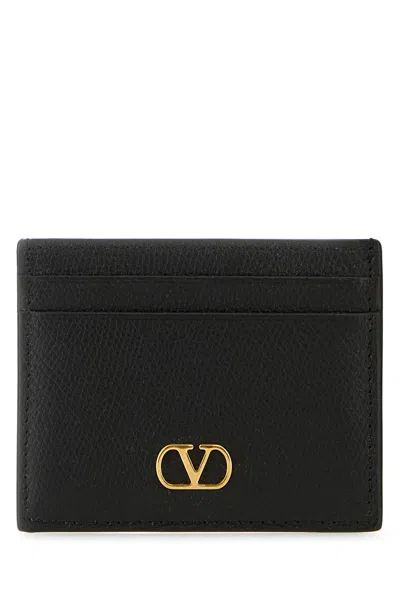 Valentino Garavani Black Leather Card Holder