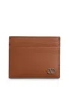 Valentino Garavani Vlogo Signature Grainy Calfskin Card Holder In Selleria