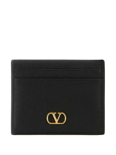 Valentino Garavani Card Holder Valentino Vlogo In Black