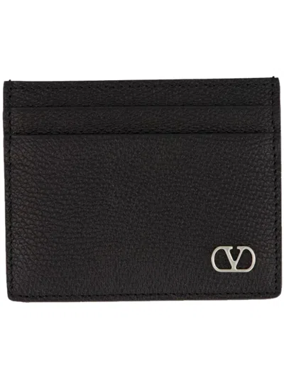 Valentino Garavani Card Holder Vlogo In Black