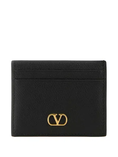 Valentino Garavani Valentino Card Holder Vlogo In Black