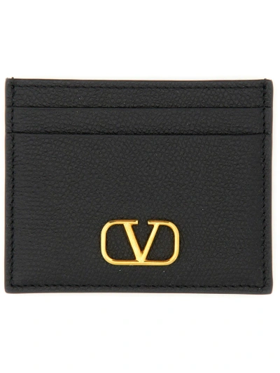 Valentino Garavani Card Holder With Logo In Black