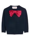 Valentino Bow Cardigan In Blue