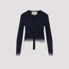 Valentino V-neck Cardigan With Contrast Hem In Blue